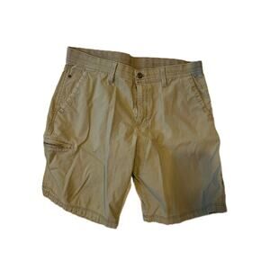Weatherproof Beige Cotton Poly Flat Front Shorts W: 34
